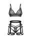 Комплект Obsessive Blomentis 3-pcs set, M/L, мягкий лиф, стринги со стрепами, пояс с гартерами 2374495469 фото 3