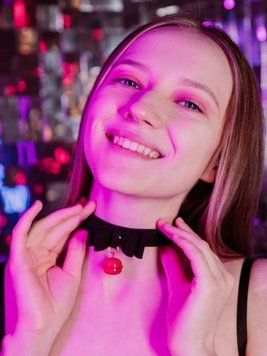 Кожаный чокер с бантом BDSM ошейник на шею женский фетиш аксессуар Чёрный 1880347255 фото