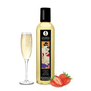 Масажна олія Shunga Romance - Sparkling Strawberry Wine (250 мл) натуральна зволожуюча ( SO2874 ) Feromon 1259134482 фото