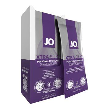 Набір лубрикантів Foil Display Box &mdash; JO Xtra Silky Siliconel &mdash; 12 x 10ml 1703261515 фото