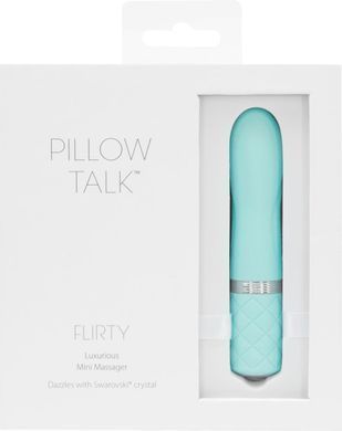 Розкішний вібратор PILLOW TALK - Flirty Teal із кристалом Сваровскі, гнучка головка Feromon 1259127549 фото