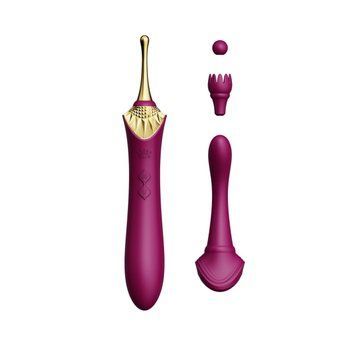 Вагинально-клиторальный вибратор Zalo &mdash; Bess Velvet Purple, мультифункциональный с насадками 1699632273 фото