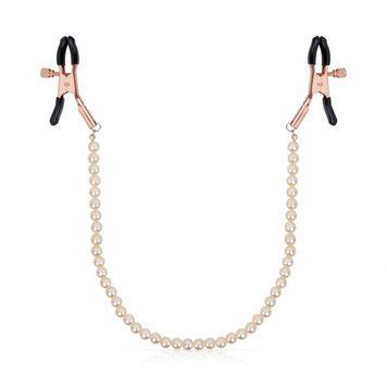 Зажимы для сосков с жемчужной цепочкой Rosy Gold - Nipple Clamps Pearls 3001360657 фото