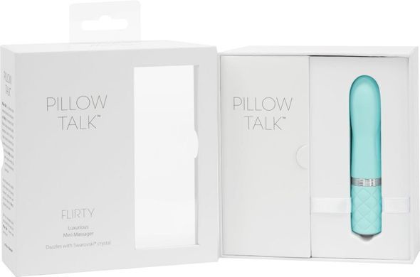 Розкішний вібратор PILLOW TALK - Flirty Teal із кристалом Сваровскі, гнучка головка Feromon 1259127549 фото