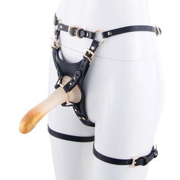 Страпон LOCKINK SEVANDA Queen Sheba Strapon Golden Dildo (мятая упаковка!!!) 2831313080 фото