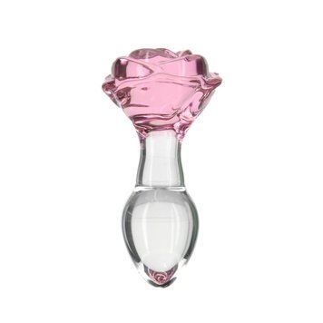 Стеклянная анальная пробка Pillow Talk Rosy Luxurious Glass Anal Plug, ⌀3,3 см, вибропуля в подарок 1708504260 фото