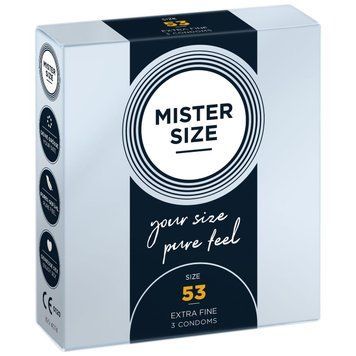 Презервативы Mister Size - pure feel - 53 (3 condoms), толщина 0,05 мм 1861338869 фото