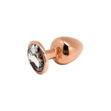 Металлическая анальная пробка Wooomy Tralalo Rose Gold Metal Plug Size M, диаметр 3,4 см, длина 8 см 1781709956 фото