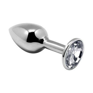 Металлическая анальная пробка с кристаллом Alive Mini Metal Butt Plug White L 1628000189 фото