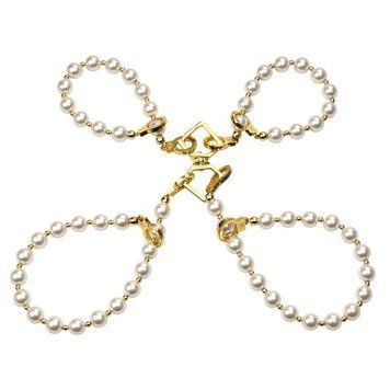 Жемчужные наручники и поножи LOCKINK Pearl Handcuffs & Anklecuffs 2376730556 фото