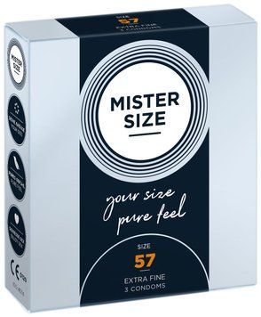 Презервативы Mister Size - pure feel - 57 (3 condoms), толщина 0,05 мм 1861338870 фото