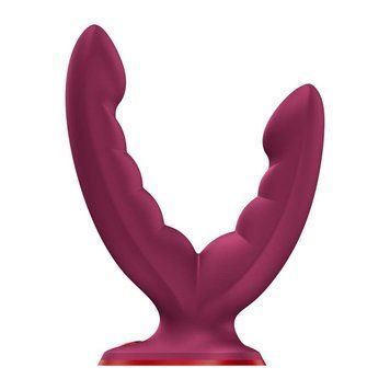 Двойной фаллоимитатор Fun Factory RYDE Wine Red, гибкие стволы, присоска 2997044556 фото