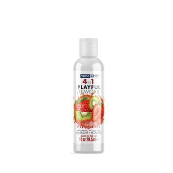 Лубрикант на водній основі Swiss Navy 4 in 1 Straw-Kiwi Pleasures 29,5 мл Feromon 1628000140 фото