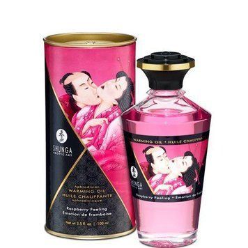Олія Shunga Aphrodisiac Warming Oil - Raspberry Feeling (100 мл) без цукру, смачний ( SO2494 Feromon 1259137196 фото