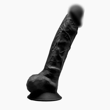 Фалоімітатор SilexD Vetus Black (MODEL 1 size 8in), двошаровий, силікон + Silexpan, діаметр 4,2см Feromon 1371686639 фото