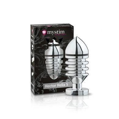 Металевий анальний затор Mystim Hector Helix S для електростимулятора, діаметр 4см Feromon 1259126929 фото