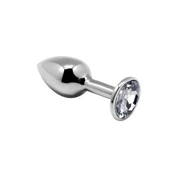 Металлическая анальная пробка с кристаллом Alive Mini Metal Butt Plug White S 1628000193 фото
