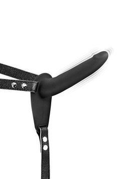 Страпон із вібрацією Fetish Tentation Vibrating Strap-On with Dildo Black (м'ята упаковка!!! 2627061068 фото