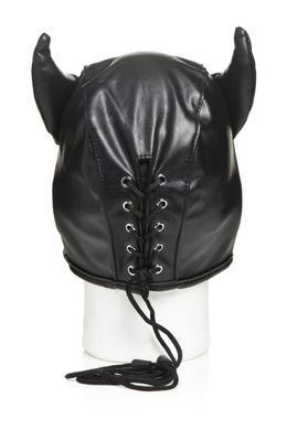 Маска Master Series Dungeon Demon Bondage Mask with Horns - Black 2035682481 фото