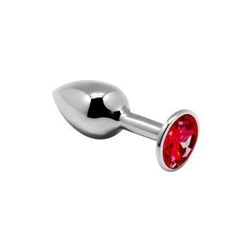 Металлическая анальная пробка с кристаллом Alive Mini Metal Butt Plug Red S 1628000194 фото