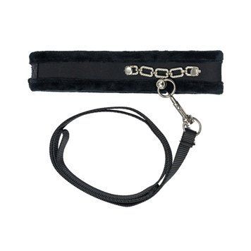 Ошейник с поводком Punishment - Crystal Collar & Leash &ndash; Black 2589664946 фото