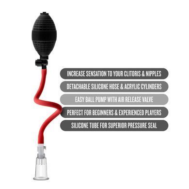 Вакуумная помпа для клитора Blush Temptasia &ndash; Beginner's Clitoral Pumping System, механическая, груша 2037916934 фото