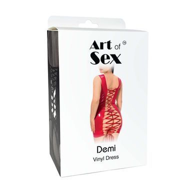 Лакированное платье на шнуровке Art of Sex - Demi, цвет черный с эффектом голограммы, размер XS-M (SX3770) 2983202007 фото