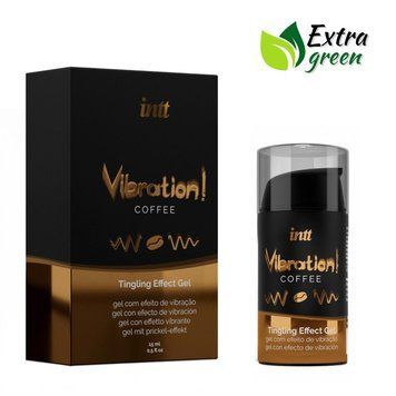 Рідкий вібратор Intt Vibration Coffee (15 мл) EXTRA GREEN, дуже смачний, діє до 30 хвилин Feromon 1506533585 фото