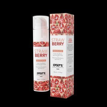 Массажное масло EXSENS Strawberry 50 мл разогревающее, без сахара, без парабенов, съедобное 1259127293 фото