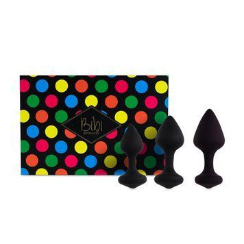 Набор силиконовых анальных пробок FeelzToys - Bibi Butt Plug Set 3 pcs Black 1494231178 фото