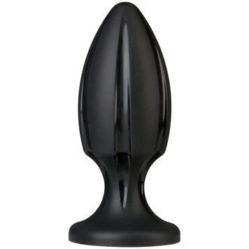 Анальный плаг с каналами для смазки Doc Johnson Platinum Premium Silicone &mdash; The Rocket &mdash; Black 1458048757 фото