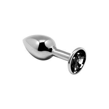 Металлическая анальная пробка с кристаллом Alive Mini Metal Butt Plug Black S 1628000195 фото