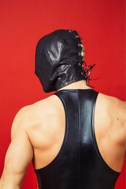 Закрытый кожаный капюшон D&A Deprivation mask Leather 2102287588 фото