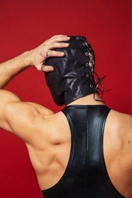 Закрытый кожаный капюшон D&A Deprivation mask Leather 2102287588 фото