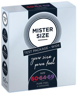 Набор презервативов Mister Size - pure feel - 60&ndash;64&ndash;69 (3 condoms), 3 размера, толщина 0,05 мм 1861338876 фото