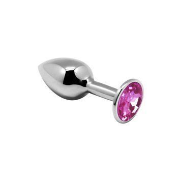 Металлическая анальная пробка с кристаллом Alive Mini Metal Butt Plug Pink S 1628000196 фото