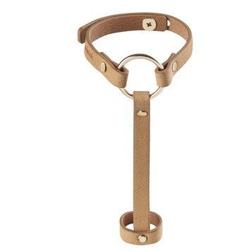 Пара браслетів на зап'ясті і палець Bijoux Indiscrets MAZE Hand Bracelet Harness Brown, екошкіра Feromon 1573290009 фото