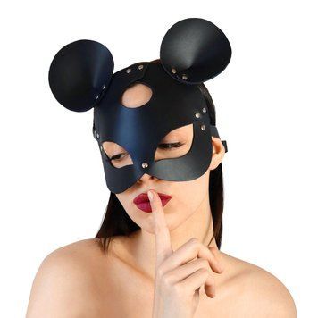 Шкіряна маска зайчика Art of Sex Mouse Mask Чорний Універсальний (SO9649) 2135514686 фото
