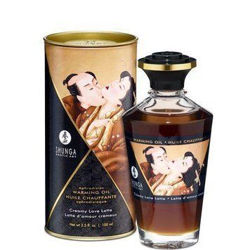 Разогревающее масло Shunga Aphrodisiac Warming Oil - Creamy Love Latte (100 мл) без сахара, вкусный 1259137202 фото