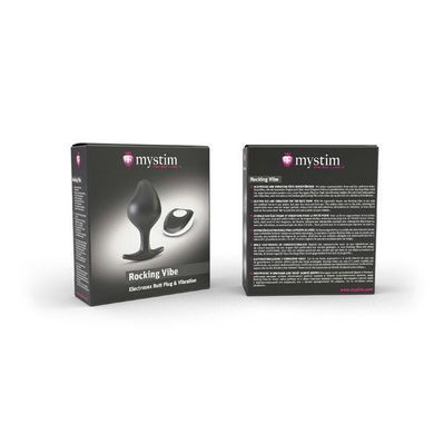 Силіконова анальна пробка Mystim Rocking Vibe з вібрацією та пультом для електростимулятора, 3,7 см Feromon 1259126933 фото