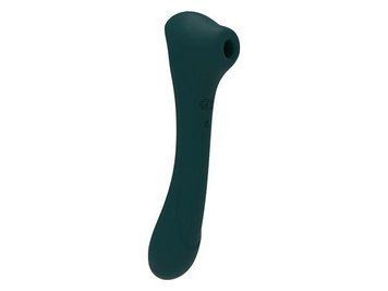Вибратор и вакуумный клиторальный стимулятор 2-в-1 Alive Quiver Teal обновленная модель 1629441777 фото