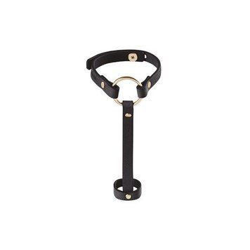 Пара браслетів на зап'ясті та палець Bijoux Indiscrets MAZE Hand Bracelet Harness Black, екошкіра Feromon 1259135839 фото