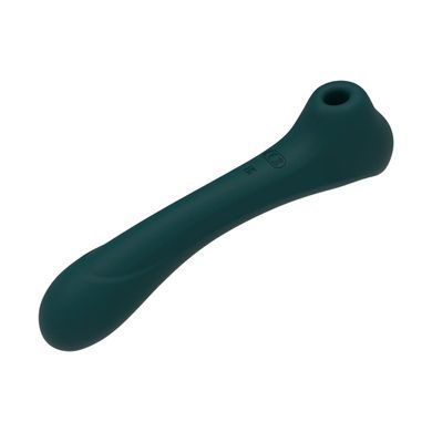 Вибратор и вакуумный клиторальный стимулятор 2-в-1 Alive Quiver Teal обновленная модель 1629441777 фото