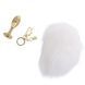 Металлическая анальная пробка Кроличий хвост LOCKINK SEVANDA White Bunny-Tail Anal Rose-shape Plug 2376730514 фото 3