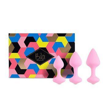Набор силиконовых анальных пробок FeelzToys - Bibi Butt Plug Set 3 pcs Pink 1397079130 фото