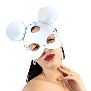 Шкіряна маска зайчика Art of Sex Mouse Mask Білий Універсальний (SO9651) 2135514688 фото