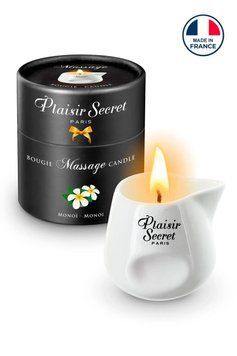 Массажная свеча Plaisirs Secrets Monoi, 80 мл, подарочная упаковка, керамический сосуд (SX4868) 3194713183 фото