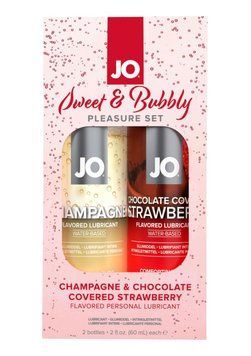 Набор лубрикантов JO Sweet&Bubbly &mdash; Champagne & Chocolate Covered Strawberry (2&times;60 мл) (SO6777) 1703261528 фото