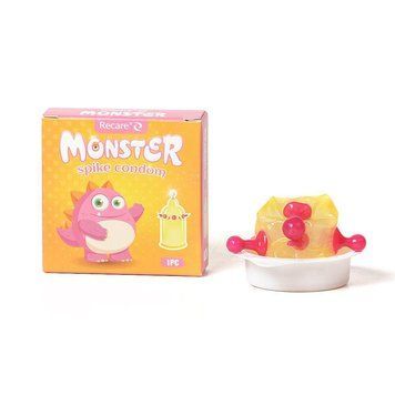 Насадка на член Recare Pink Monster Spike Condom (презерватив с шариками и усиками) 2926178323 фото