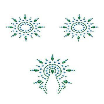 Пэстис из кристаллов Petits Joujoux Gloria set of 3 - Green/Blue, украшение на грудь и вульву 1259135911 фото